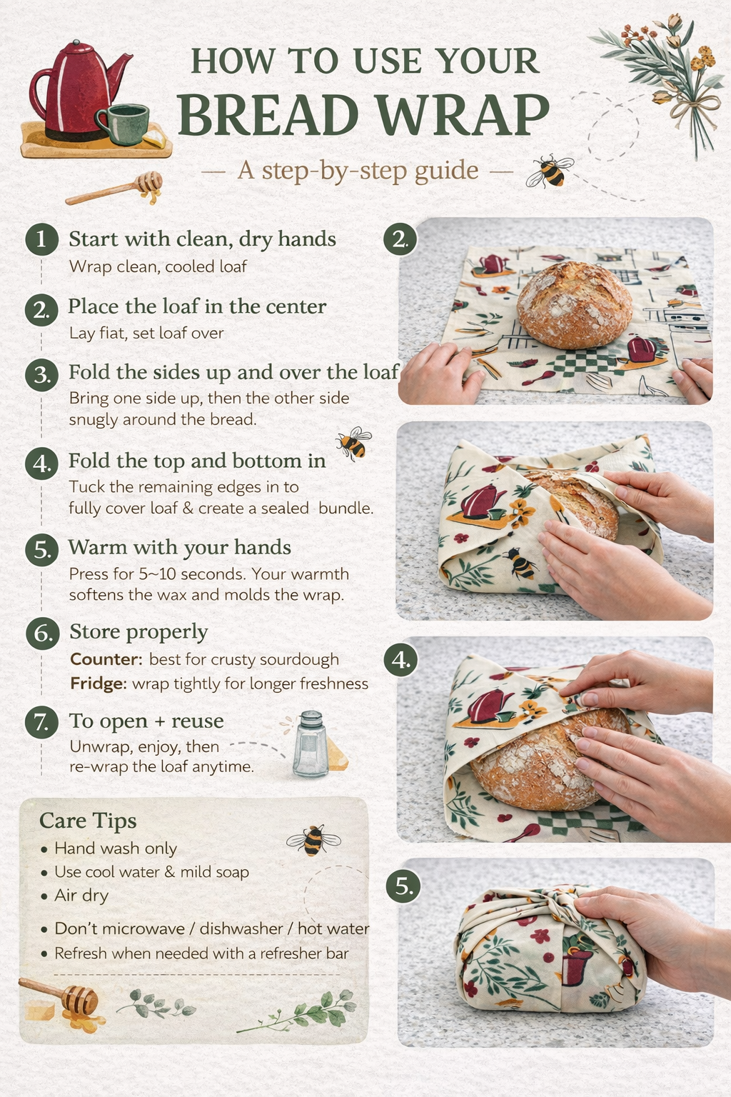 XL Beeswax Bread Wrap